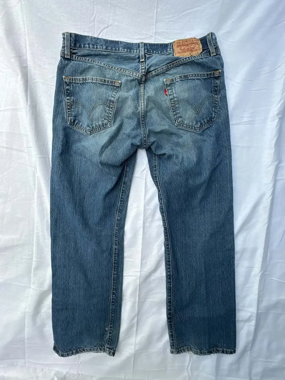 Levi's Vintage 501 Distressed Button Fly Straight Leg Jeans